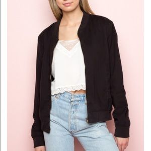 BRANDY MELVILLE BLACK BOMBER JACKET